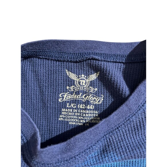 Vtg Y2K Long Sleeve Thermal T-Shirt Eagle Lightning Graphic Grunge Skate Sz L - Picture 3 of 9